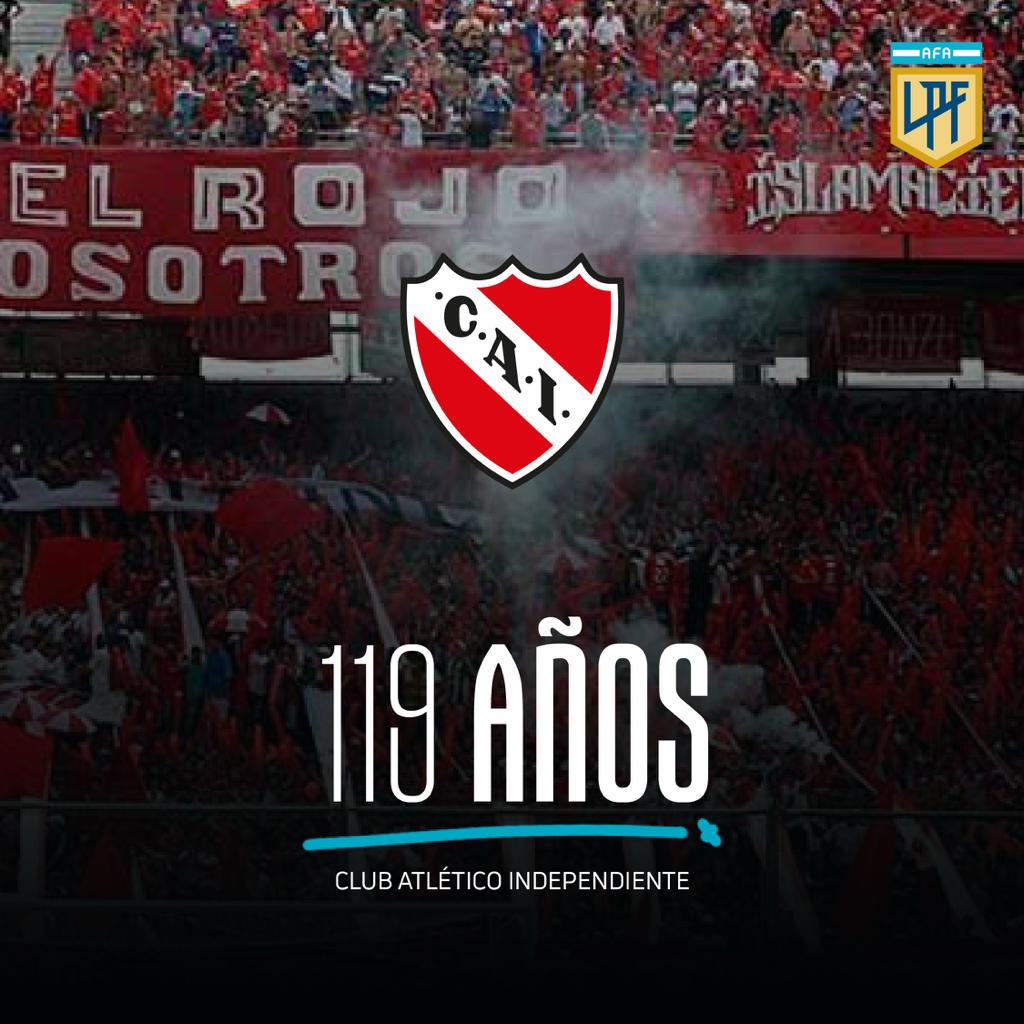 ¡Salú Rey de Copas 🏆! La #LigaProfesional saluda a <a href="/Independiente/">C. A. Independiente</a> y a toda la gente del Rojo 🔴, en un nuevo aniversario.