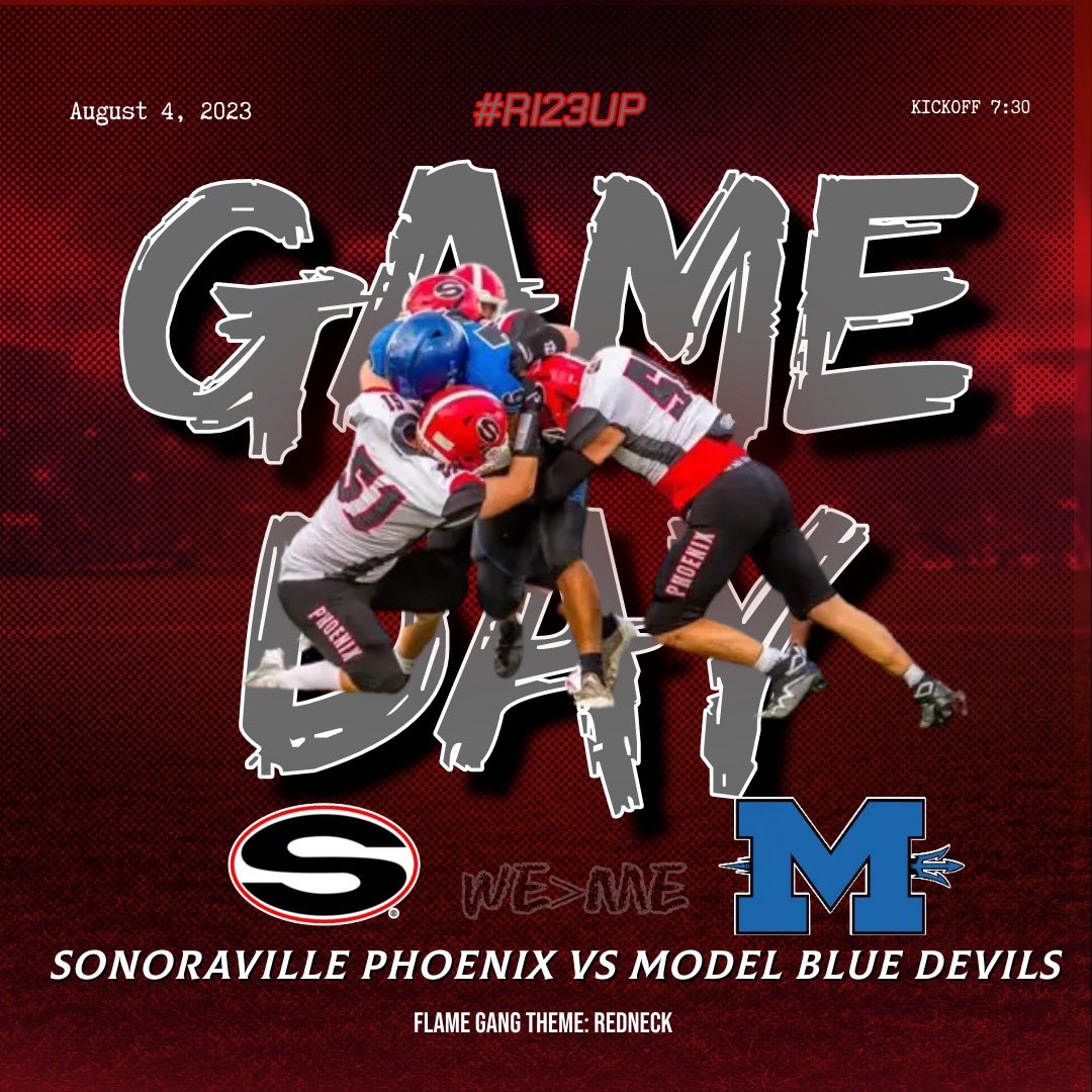 #PhoenixNation it’s time to #RI23UP for the kickoff of the 23’ season! Use the <a href="/GoFanHS/">GoFan</a> link gofan.co/app/events/103… to pre-purchase tickets for tonight’s scrimmage vs <a href="/Modelfball/">Model Football</a> #WEme #FuelTheFurnace🔥