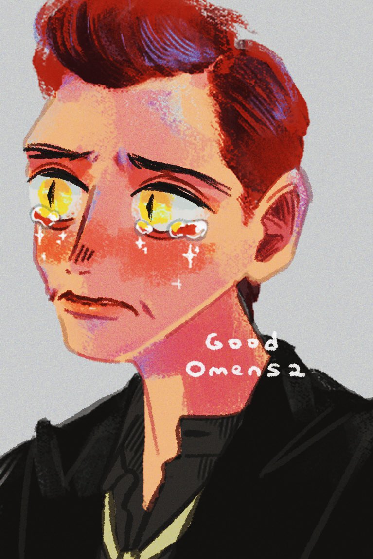 「早急にシーズン3を… #GoodOmensFanArt #GoodOmens2」|尾のイラスト