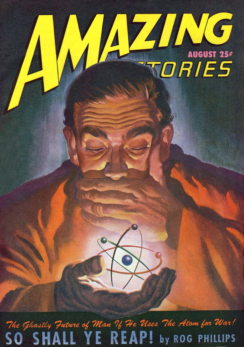 LRonLacy's tweet photo. In #AUGUST 1947
‘The Ghastly Future of Man If He Uses The #Atom for War! So Shall Ye Reap! by Rog Phillips’
Amazing Stories, August 1947
#illustration by Arnold Kohn (1920-1984)
#illustrationart #illustrationartists #ArnoldKohn #SciFi #AtomicWeapons #pulps #NuclearWar
#ColdWar https://t.co/3xAyVvwAAp