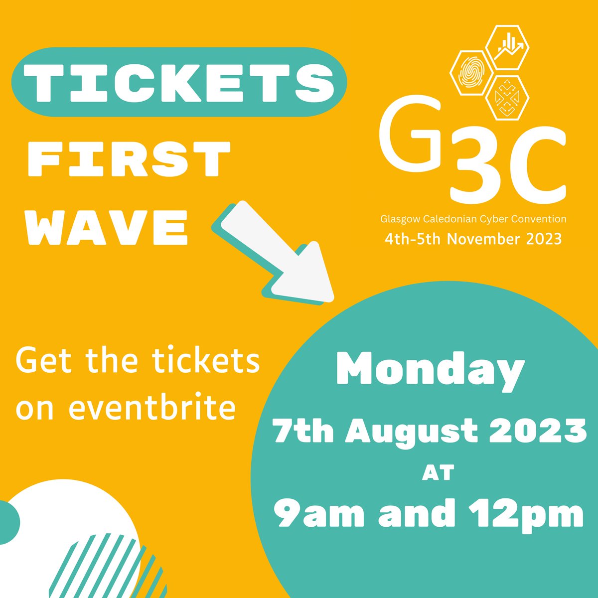 GCUHacking's tweet image. ❗️Ticket Sale Reminder❗️

Tickets first wave for G3C will be available at 9am and 12pm on Monday, 7th of August 2023. Make sure to grab the tickets on time at eventbrite.com/e/glasgow-cale…

#ehs #g3c #cybersecurity #cyberconvention #gcu #ethicalhacking #networking