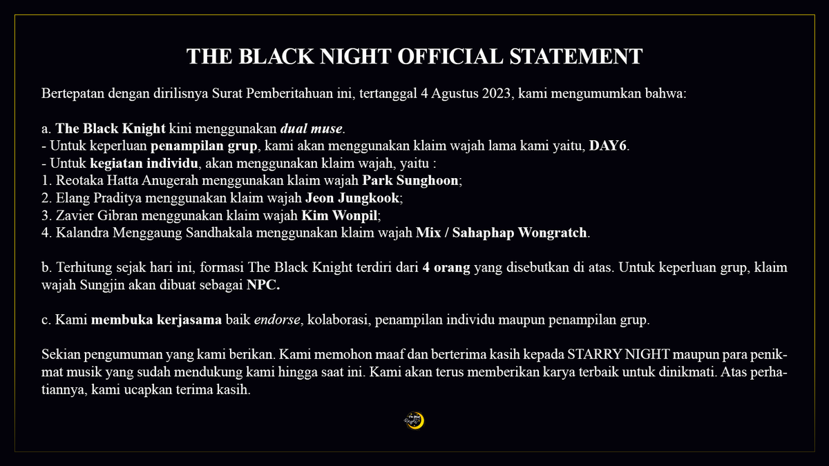 ㅤ
ㅤ
OFFICIAL STATEMENT
ㅤ
ㅤ