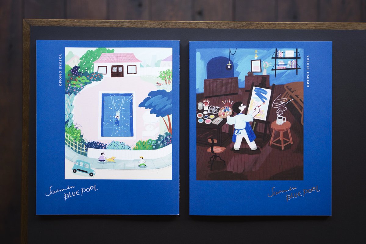 【お知らせ】 大変お待たせしました! 個展『Swim in BLUE POOL』のオンラインストア、オープンしました! 原画作品や新しい作品集、ポスター、ポストカードなどを販売しています。 会場には来られなかったという方も是非ご覧ください🙇‍♂️  20日まで!  