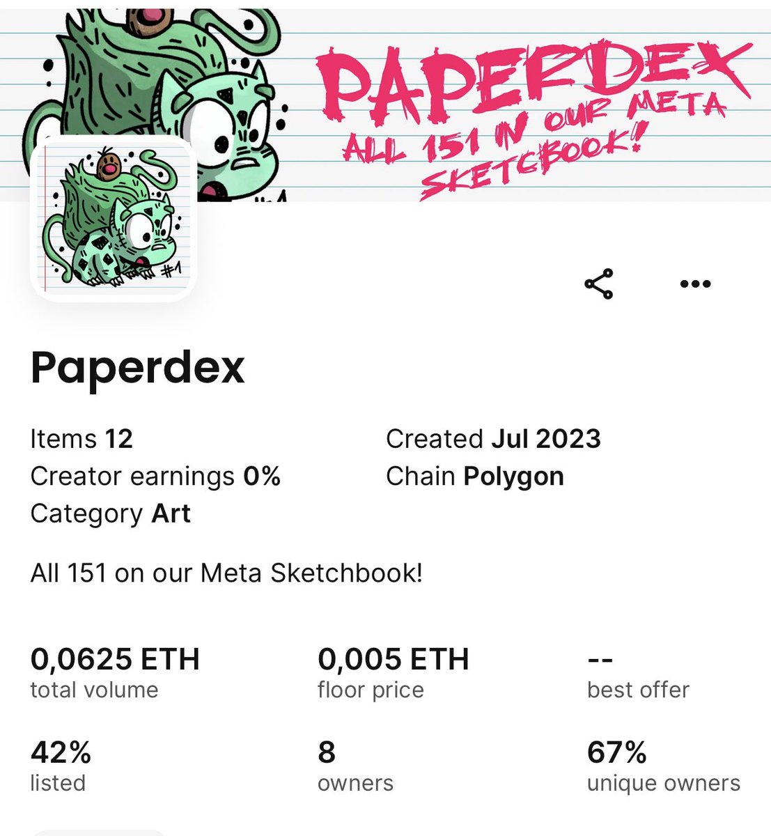 GM #NFTCommunity ❤️
The Paperdex is finally SOLD OUT! 

I wanted to thanks a lot the Trainers who adopted their new pokemons!😍

<a href="/BeDoSensei_NFT/">Stoned Pop Originals ©</a> <a href="/STrallalla/">GrumpPunks</a> <a href="/Elegit2021/">Elegit</a> 

In two days i’ll be in a week vacation,
Maybe there will be a special drop!

Pika Pika! 😇