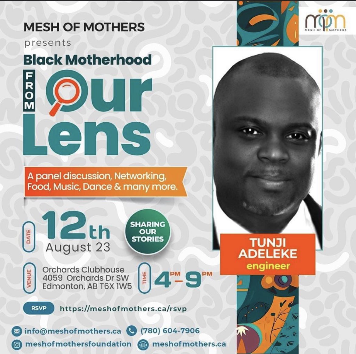 MeshMothers's tweet photo. We are creating spaces for men to have a voice in this dialogue on reducing postpartum depression in mothers at our event Black Motherhood: From our Lens on August 12, 2023

Come learn more about Tunji! He is a father, a pastor, a friend, an engineer and a supervisor. RSVP today! https://t.co/ZAoM19AUQp