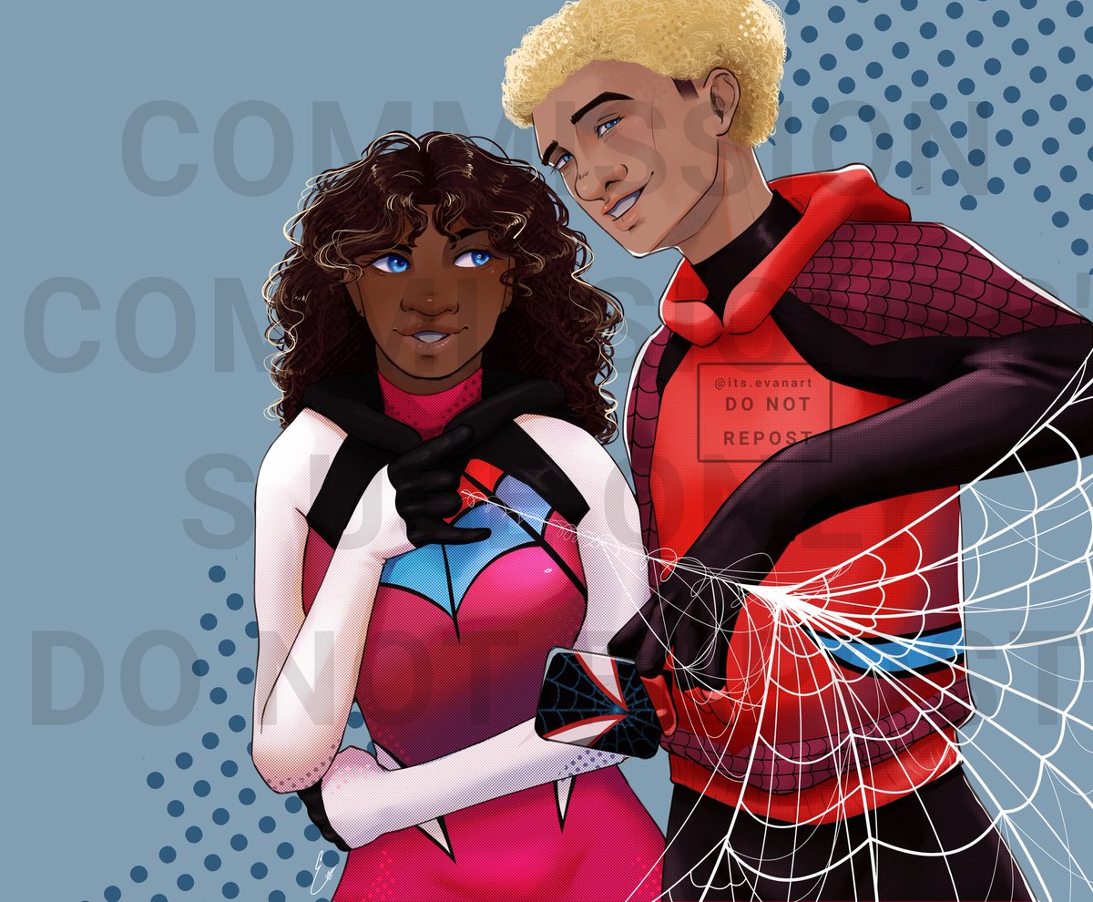 I had tons of fun with this piece! 
My first ever c0mmıssı0ned work 🫡💛
#childrenofghostflower #MilesxGwen #charlieMorales #MaxMorales #gwiles