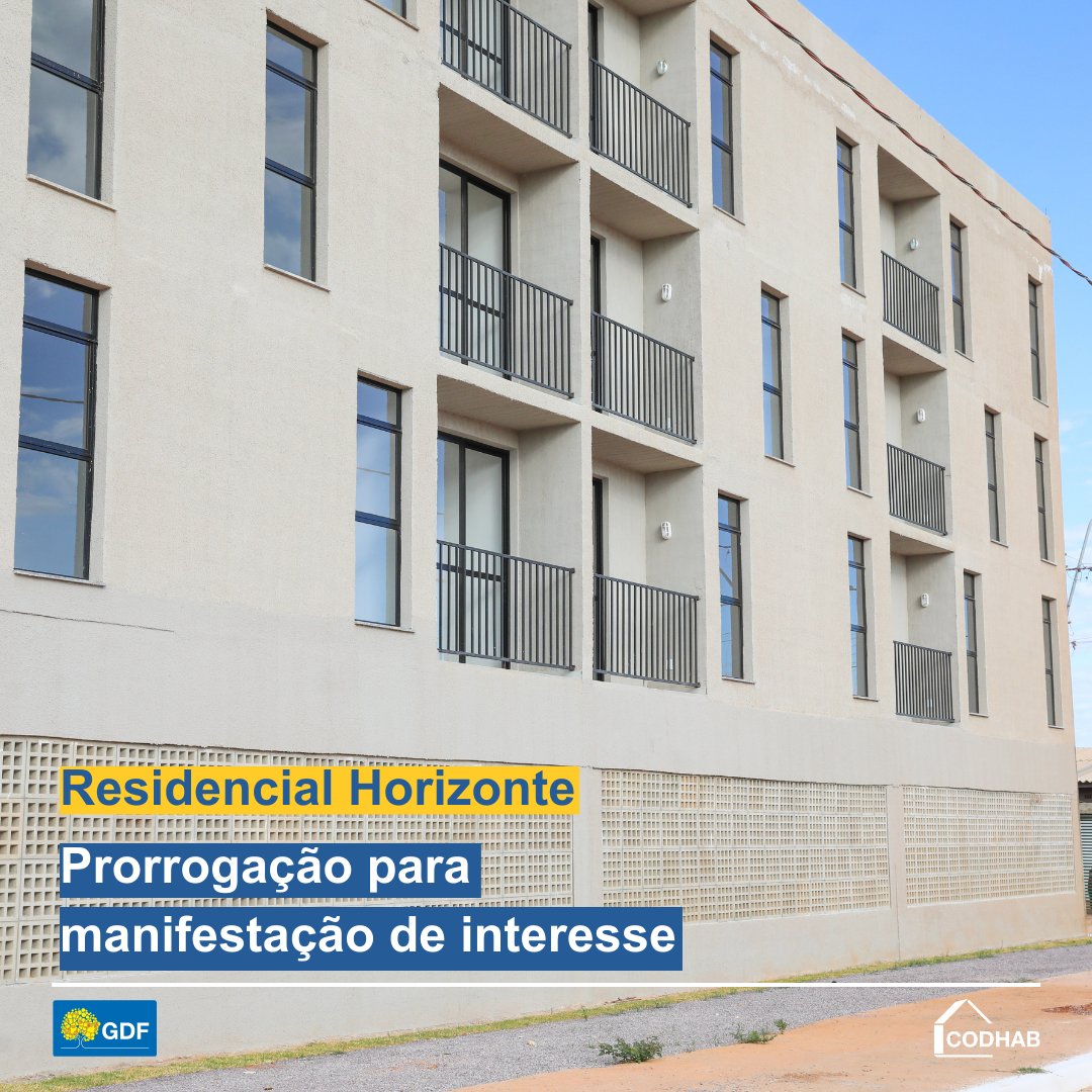 CodhabDF's tweet image. Residencial Horizonte: Prorrogação para manifestação de interesse

Saiba mais: codhab.df.gov.br/postagem/1910

#codhabdf #GDF #residencialhorizonte