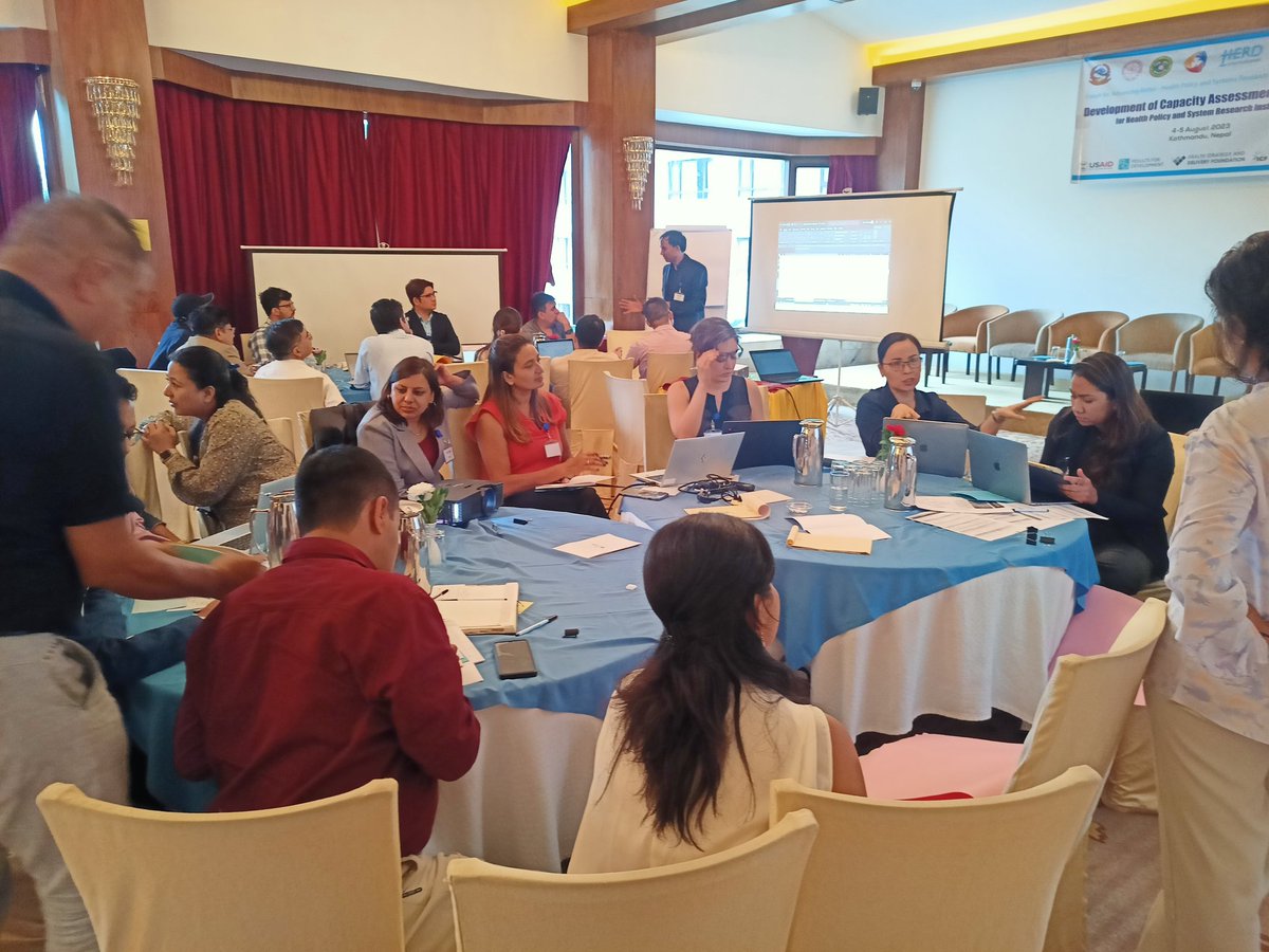 HERDIntl's tweet photo. Nepal and the Philippines teams have drafted separate frameworks for capacity assessment for #HPSRIs. Now, they're analyzing commonalities & differences to generate basic foundation for common framework as a separate output together! #HPSR
@AIHO_PH @results4dev @AccelerateHSS https://t.co/xDszjnzdFK