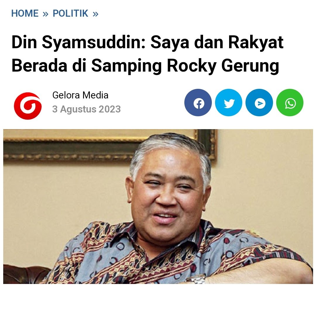 WhoossNews's tweet photo. Pemuka agama  seharusnya tidak memihak, dan lebih menenangkan rakyat.. Bukan ngomporin rakyat. 

Apa iya sekelas Din Sam tak tahu ucapan Rocky Gerung menurut tinjauan agama? 

Tentu tahu dan paham... hanya saja pengetahuannya tak dipakai dan diabaikan karena kepentingan. https://t.co/L0B8pUhUtV