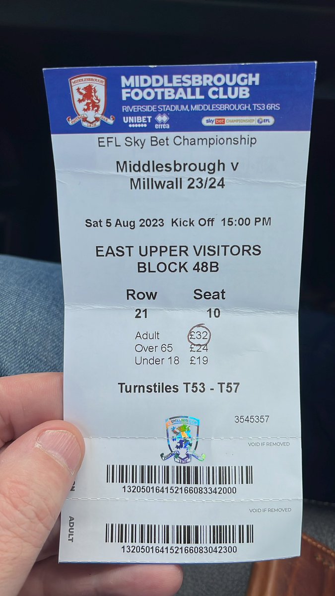 Started the long drive up from SE London to Boro - hope we get the season off to a good start. COYL🦁