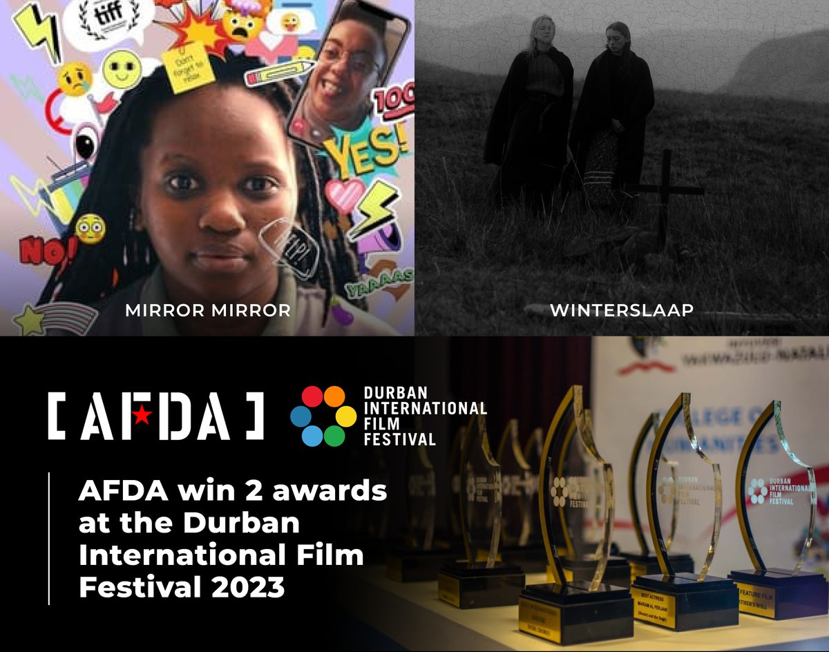 🥳🏆AFDA win 2 awards at the Durban International Film Festival (@DIFFest) 2023🏆🥳 To read the full article and meet our award-winners, headover to: bit.ly/3DJEXLk #AFDA #AFDAalumni #HumansofAFDA #DIFF2023