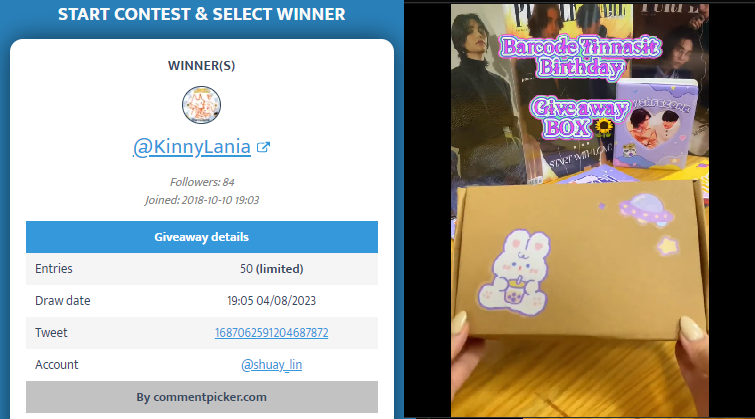 linjeffbar's tweet photo. 🌻 Giveaway Results 🌻 -
@BarcodeTin 's birthday 

Congratulations to the winner @KinnyLania 
Please dms me asap💜💛
Thank you everyone for joining this Give Away!!! Love you guys

#JeffBarcode #JeffSatur #BarcodeTin https://t.co/7vyBQrQt1y