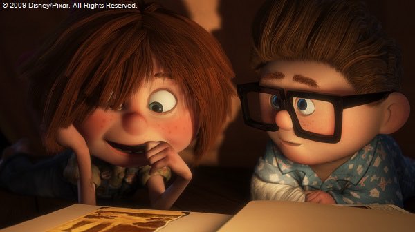 カールじいさんの空飛ぶ家　カール　エリー 幼少期　レア 映画「カールじいさんの空飛ぶ家」のカールとエリー : r