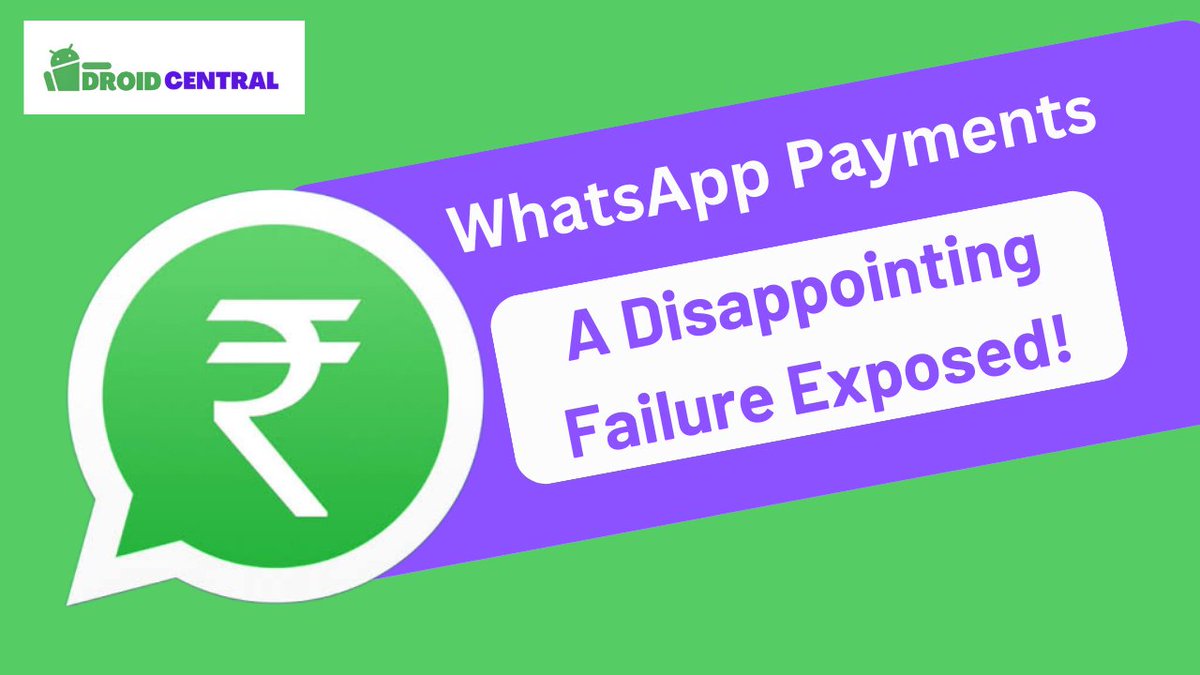 WhatsApp Payments is a great feature built-in the WA app. This feature had the capacity to disrupt the Payments App market. But still, this feature failed miserably.

Read our latest post to get an in-depth explanation of this failure.

Link: droid-central.com/whatsapp-payme…

Retweet 🔁