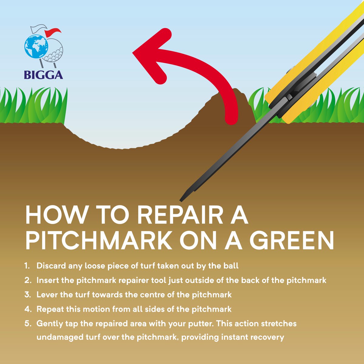 BIGGALtd's tweet photo. #repairyourpitchmark day is Monday 14th August.

Lets share this far and wide 😁⛳️ https://t.co/X8nV8dc5jq