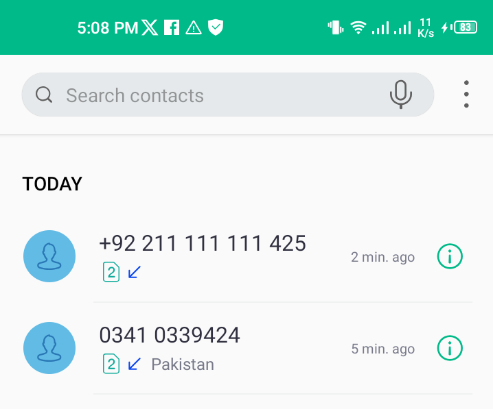 ali_munazer's tweet photo. ان دو نمبروں سے مجھے کال آتی ہے کہ میں ایچ بی ایل ہیڈ آفس کراچی سے بول رہا ہوں،پھر ویری فیکیشن کے نام اکاؤنٹ کی معلومات مانگی جاتی ہیں نہ دینے پر اکاؤنٹ بلاک کرنے کی دھمکی دی جاتی ہے۔اداروں کو ایسے عناصر کیخلاف کاروائی کی ضرورت ہے۔
@FIA_Agency @PTAofficialpk https://t.co/Vadi3uNhwN