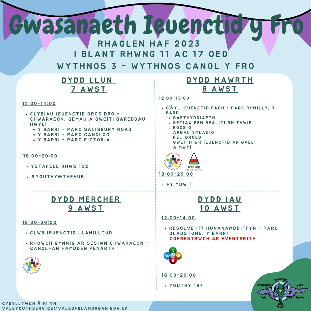 vysvale's tweet photo. Rhaglen Haf 2023! Beth sydd ymlaen yr wythnos hon? 📅   

Summer programme 2023! What's on this week? 📅 https://t.co/xzUAZk7aYh