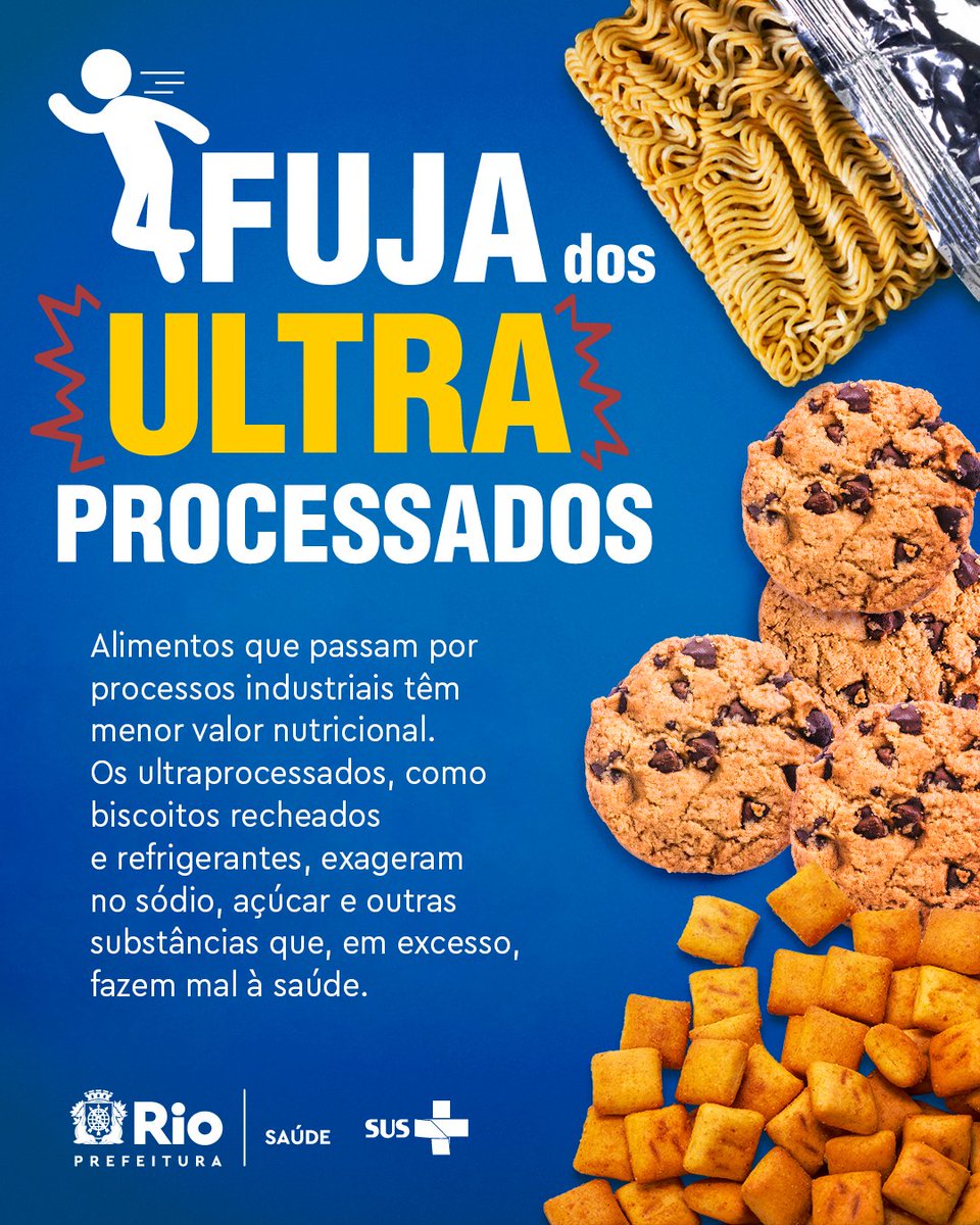 Saude_Rio's tweet photo. Ultraprocessados? Tô fora!

Chegou o momento de fazer uma mudança na sua alimentação e comer mais alimentos naturais e saudáveis. Na hora de escolher, dê preferência para diferentes tipos de verduras, legumes, raízes, grãos e alimentos frescos. https://t.co/zXiHz2bXkL