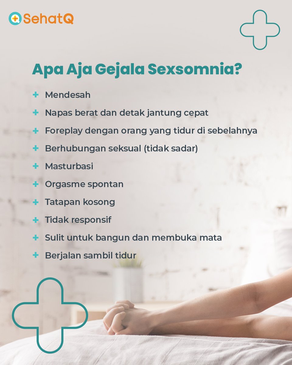 sehatq's tweet photo. Ternyata gangguan tidur nggak cuma insomnia aja lho. Ada juga yang namanya sexsomnia 😴
Gangguan tidur ini bisa melibatkan aktivitas seksual ketika pengidapnya tertidur pulas. 
Yuk, simak pembahasan tentang sexsomnia ini.
#sexsomnia #gangguantidur #sehatQ #seksual #seks https://t.co/8ifQtvJd4J