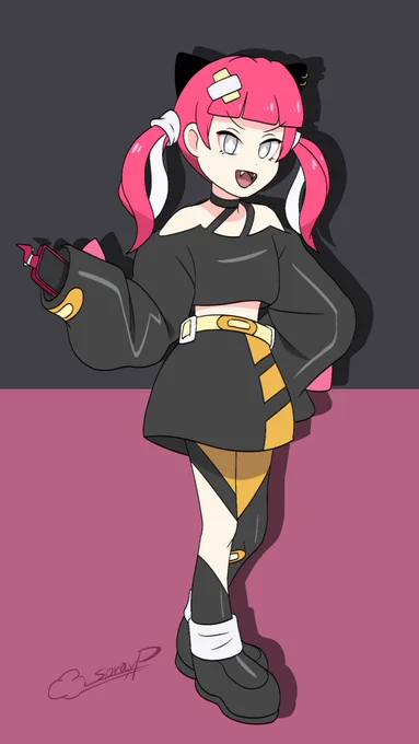 【ファンアート】 いまトレンド入りしてるアニポケに出た子… れべるちゃんにこの子の格好きてほしいので描いてみた。#レベデザイン