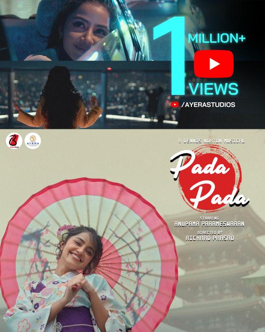 The new Telugu music video #PadaPada 🏯 hits 1 M views in no time! Composed by @dennisnorton02 and directed by 🎬 @rip_apart , starring @anupamahere the song also stars a few Japanese influencers. youtu.be/CjTXUVAPEng 🎤 @chinmayi 💸@bobby_films @ayerastudios @Imrubynaaz…