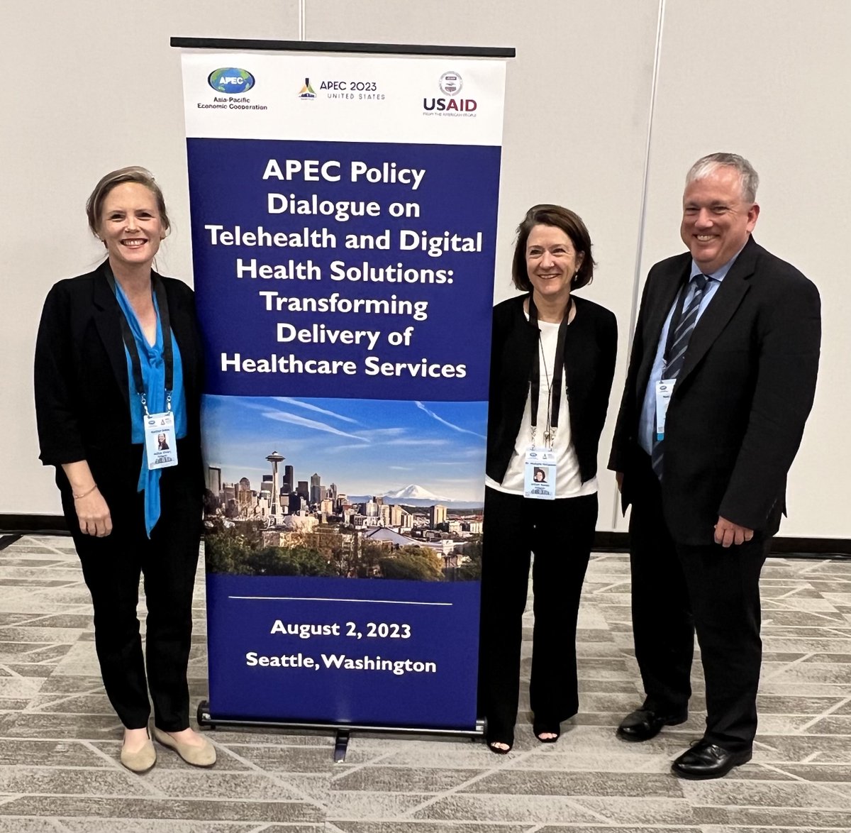 TradeGov's tweet photo. This week at #USAPEC2023, Deputy Assistant Secretary Heather Evans met with @UW, public & private sector leaders in #Seattle & discussed #teleheath solutions to advance #telemedecine especially for communities & patients with limited access to healthcare services. @APEC https://t.co/5TNC18gaTl