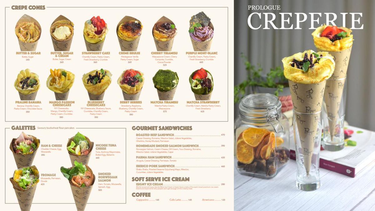 PhilPrimer's tweet photo. 🇵🇭#MITSUKOSHIBGC の地下1階にプロローグの目野シェフかが手掛けるクレープ屋【Creperie by Prologue】がオープンしました🎊✨クレープはもちろん、ガレット、グルメサンドイッチ🥪、コーヒー☕に🇫🇷イズニーのアイス🍦など豪華なライナップ✨✨絶品スイーツをぜひ味わってください✨ https://t.co/K8MmpYBVe6