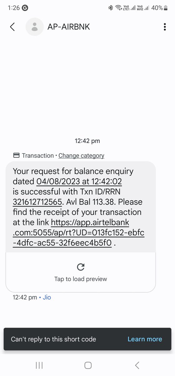 trinkaljuneja's tweet photo. @airtelindia @airtelbank @reliancejio  @JioCare  why I am getting these messages ? 
I don't have any payment account with airtel on my Jio No. https://t.co/B7eem9hBnP