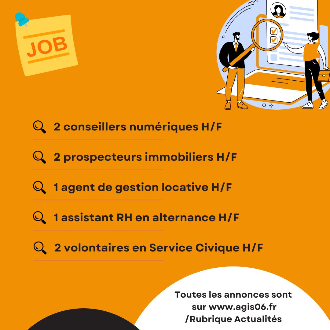 Agis06's tweet photo. 🤝Venez rejoindre l'équipe d'#AGIS06 !
Nos divers services recrute !

▶️https://t.co/52XVuYHGvj

#recrutement #immobilier #logement #alternance https://t.co/KdFXMDkOPr
