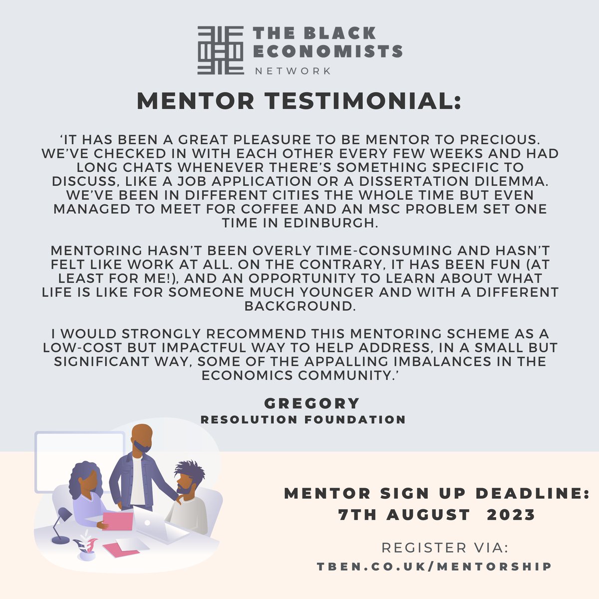 🌟 Calling all changemakers! 🌟 

Don't miss your chance to inspire and guide the next generation as a mentor! Hear what Gregory has to say about his ongoing experience.

Apply before August 7th! 🗓️
Click➡️ buff.ly/3OogK2l 

#MentorshipMatters #BeAMentor #MakeADifference