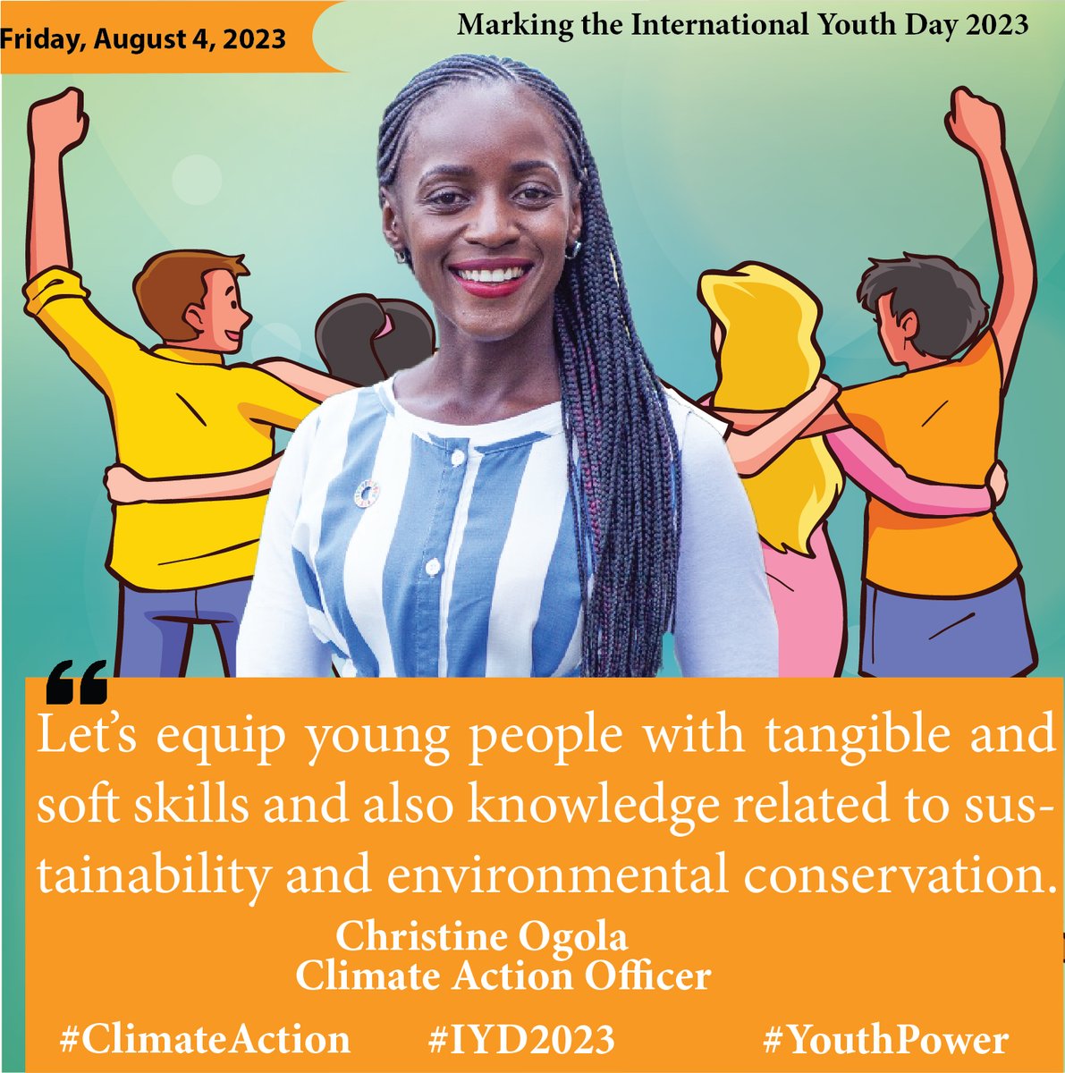 Let’s equip young people with tangible and soft skills and also knowledge related to sustainability and environmental conservation.- @ChristineOgola