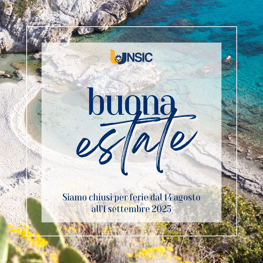UNSIC2's tweet photo. Si informa che gli uffici dell'Unsic Nazionale saranno aperti fino all'11 agosto, mentre chiuderanno per la pausa estiva dal 14 agosto al 1° settembre.

Tutte le attività riprenderanno regolarmente il 4 settembre 2023.

Vi auguriamo buone vacanze e tanto relax!🏖 https://t.co/jMZufdkDC9