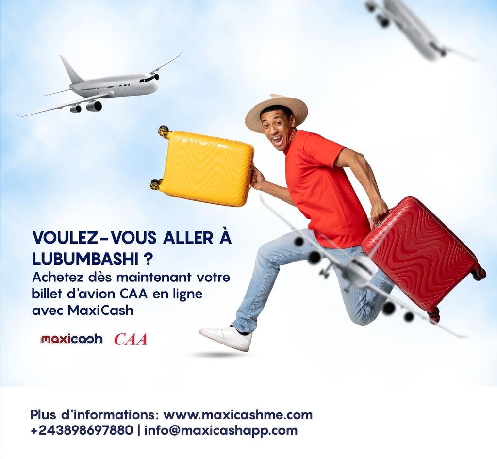 Maxicashapp's tweet photo. Pour votre prochain voyage, ne vous prenez plus la tête pour l’achat de votre billet. Avec MaxiCash, achetez désormais votre billet d’avion CAA en ligne et payez par MobileMoney.
Visitez https://t.co/bYu5VyM4fS
Plus d’info: +243898697880
#MaxiCashgateway #caacongo #voyage https://t.co/ub8OCjA3JS