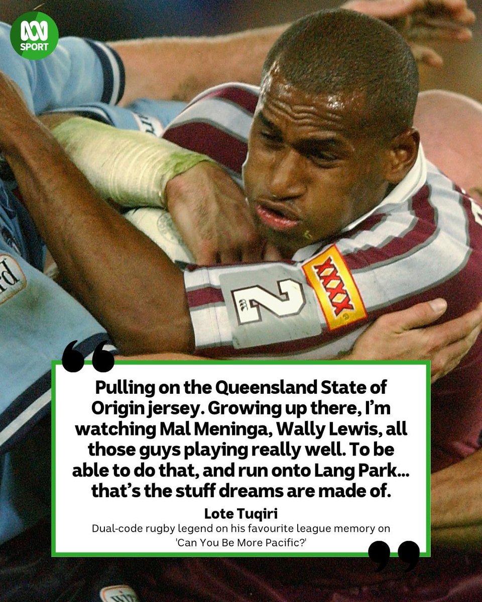 🏉🇫🇯🇦🇺 'That's the stuff dreams are made of.' Lote Tuqiri is a dual-code rugby legend — and he says his league highlight would have to be pulling on the Maroon jersey for State of Origin back in 2001. 🎧 Catch the latest episode: ab.co/3OHlph3