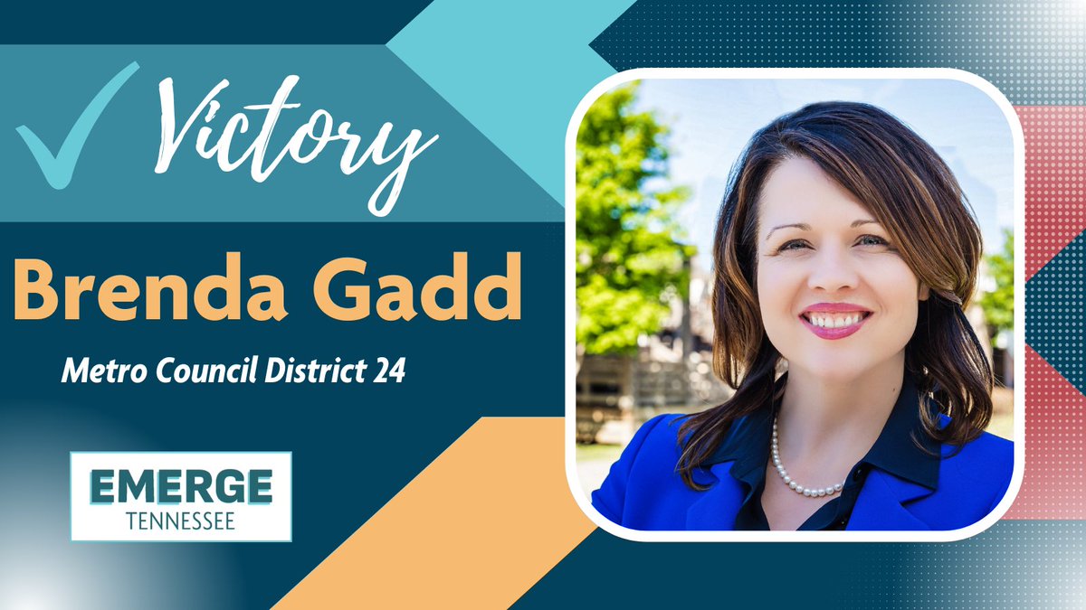 Congratulations to our Emerge America Board President and Councilwoman-elect Brenda Gadd!      

#Emergetn 
#herstory 
#emergenow