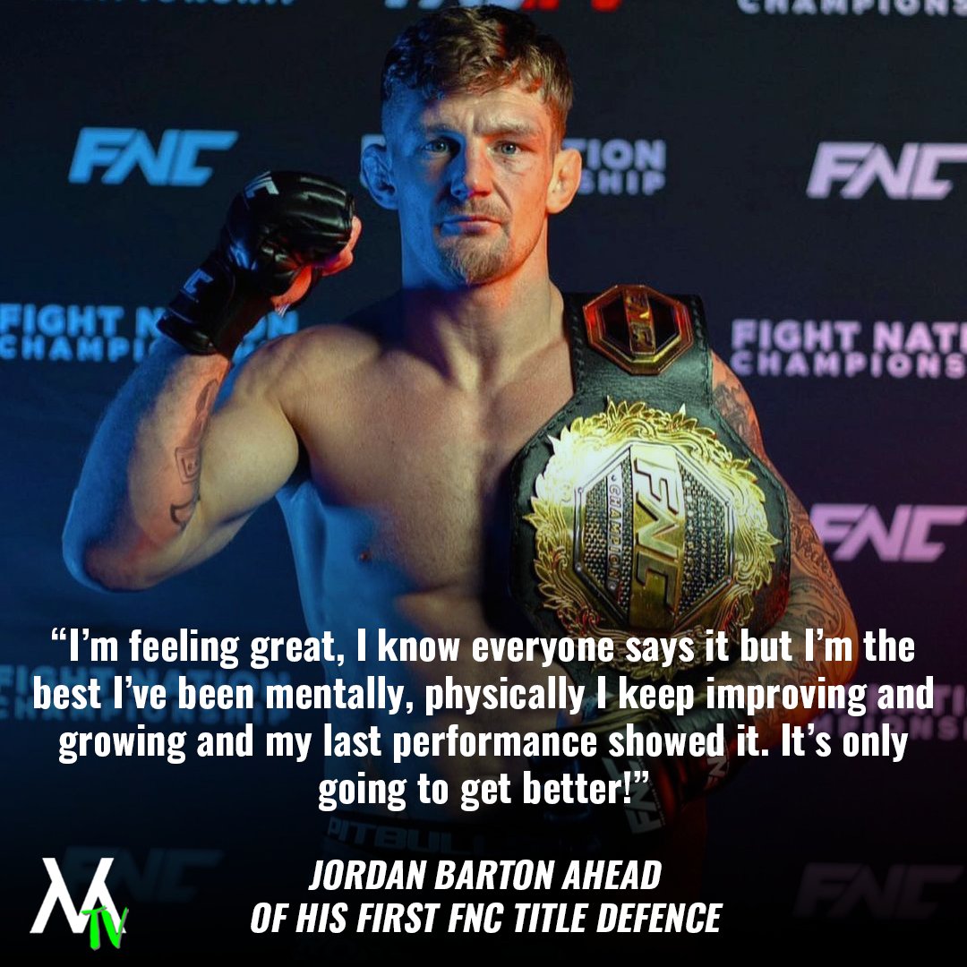 👑Newly crowned FNC featherweight champion, Jordan Barton, feels better than ever as he looks to make his first title defence at #FNC12, Sept. 2nd, at the iconic Arena Pula!