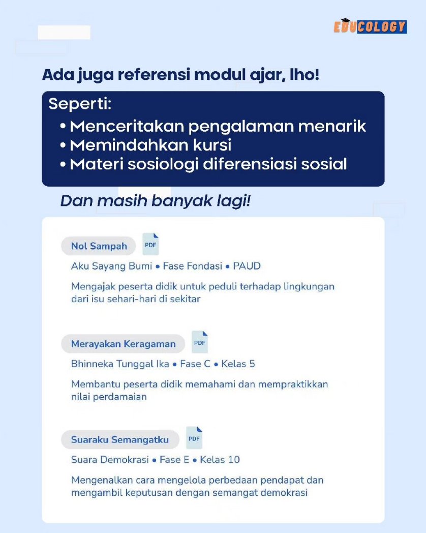 educology_id's tweet photo. Eitsss, jangan khawatir! dengan mengunjungi link https://t.co/uWGsenlR3l Bapak dan Ibu guru kini bisa menemukan perangkat ajar yang terpercaya dan siap digunakan untuk pembelajaran di ruang kelas! π
#KurikulumMerdeka
#PlatformMerdekaMengajar
#JadiSiapBersamaPMM
#MerdekaBelajar https://t.co/5Q5unXyrjg