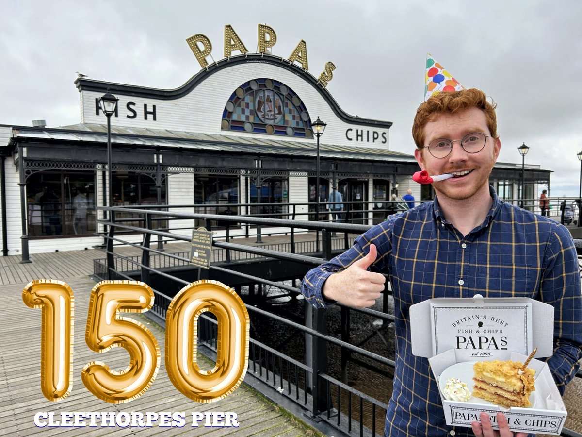 🥳 Happy 150th birthday to Cleethorpes Pier! 

🍰 Our <a href="/JosephBegley/">BEGLEY</a> has been down to <a href="/PapasFishNChips/">Papa's Fish & Chips®</a> where they're serving slices of *battered birthday cake* for today only. Tempted?