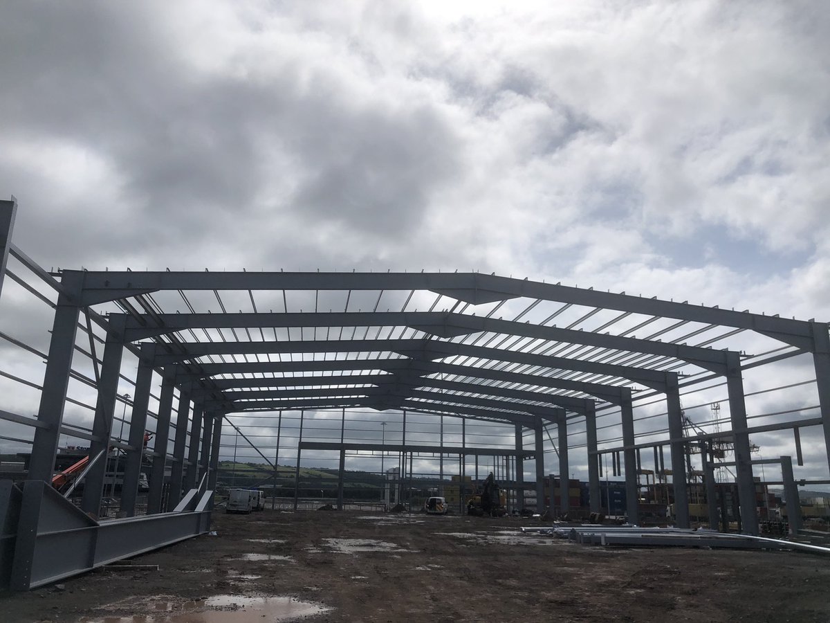 Great progress being made by Felix O'Hare on <a href="/BelfastHarbour/">BelfastHarbour</a> new distribution centre for <a href="/Manfreightltd/">Manfreight Limited</a> at Westbank Road <a href="/UMC_Architects/">UMC Architects</a> <a href="/DoransNI/">Doran Consulting</a> <a href="/Arup/">Arup</a>