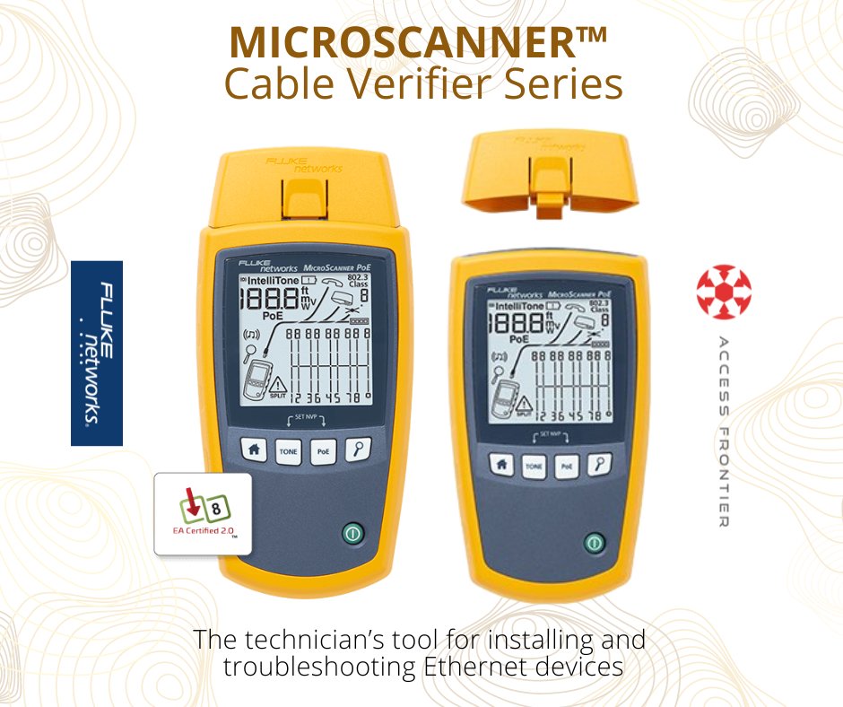 AccessFrontier's tweet photo. #MicroScanner PoE Capabilities:
📍Quickly determine if a problem is caused by a bad or unconnected cable, insufficient power, or a Powered Device (PD).
📍Ethernet Alliance Certified to IEEE-802.3™ PoE standards for reliable multivendor interoperability
 #cableverifier #ethernet https://t.co/d2hSnFHIeB