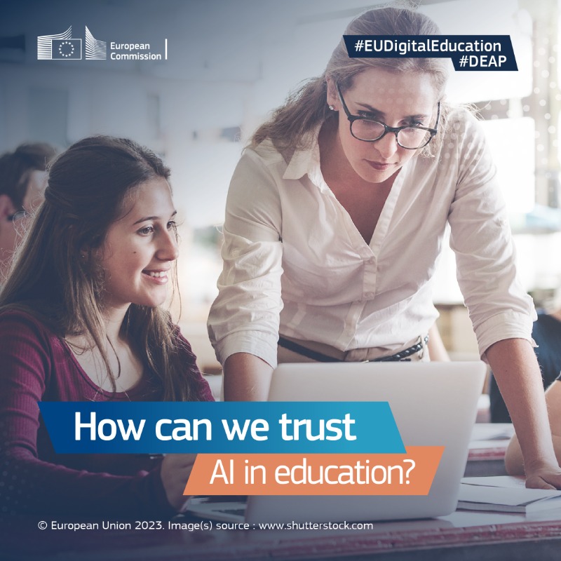 EUDigitalEdu's tweet photo. 🤖💡 How can we trust AI in education?

Our plan outlines requirements for trustworthy AI, including human oversight, transparency, fairness, societal wellbeing, privacy, &amp; data governance.

Join us in promoting a responsible use of AI!

#MyDigitalSummer #DEAP
