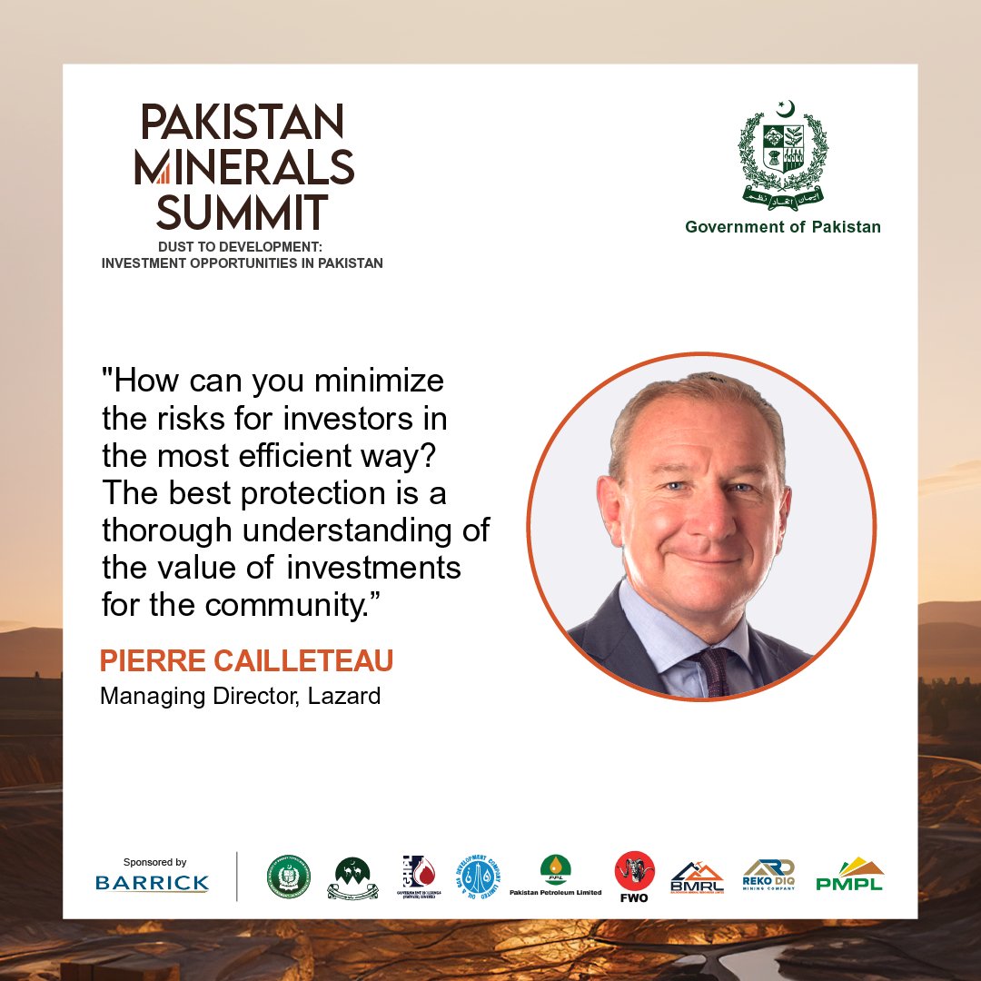 Official_PetDiv's tweet photo. Key insights from 3rd session - "Gateway to Prosperity - Fostering Investment in Pakistan's Mineral Landscape” - of 'PAKISTAN MINERALS SUMMIT - #DUSTTODEVELOPMENT' held on Aug 1, 2023.
#PakMineralsSummit is jointly hosted by
@GovtofPakistan - Ministry of Petroleum &
@BarrickGold https://t.co/j27EjmkkSx