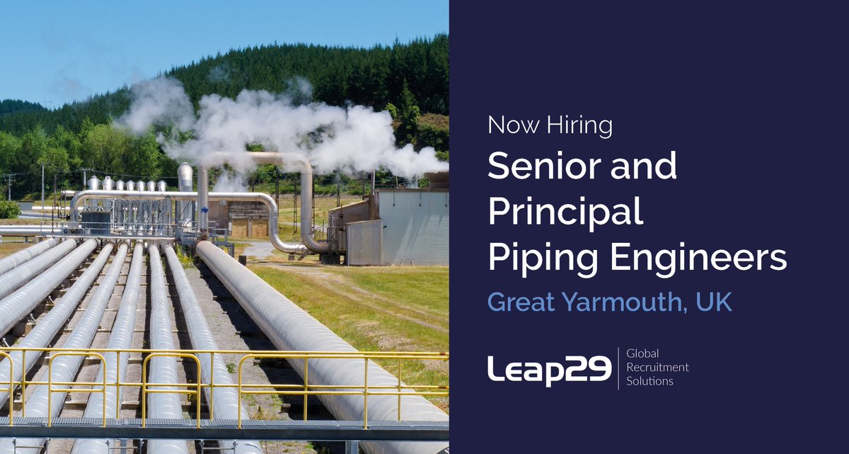 Leap29Ltd's tweet image. Calling all Senior &amp;amp; Principal Piping Engineer!

We&apos;re thrilled to announce a fantastic career opportunities to join a global engineering consultancy. 

To find out more please contact Joanna Mainprice on jmainprice@leap29.com

#PipingEngineer #OilJobs #EnergyJobs