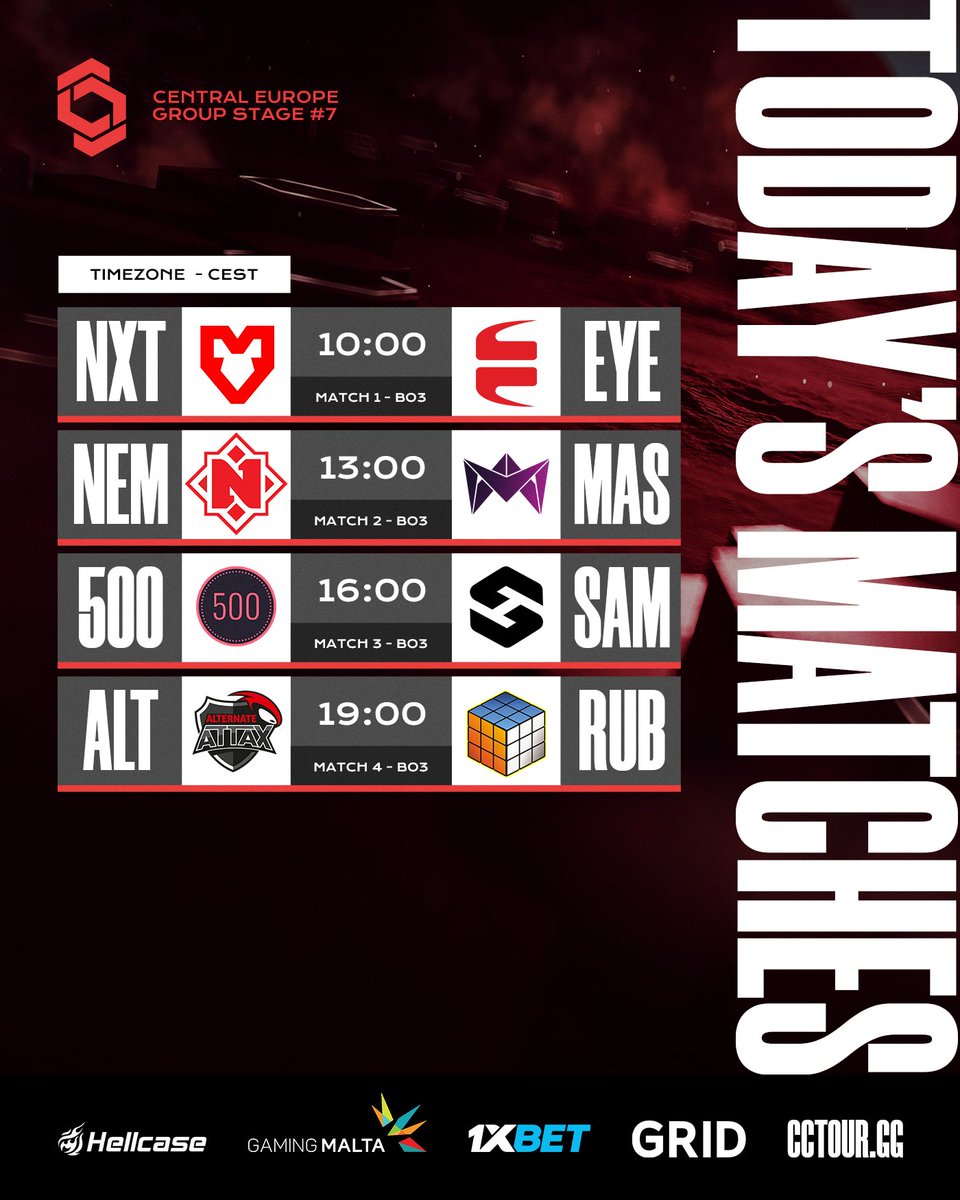 Champion of Champions Tour CS2 (@cct_cs) on Twitter photo Who will leave the #CCT in Central Europe by the end of the day?
🎙️ <a href="/EU_ReTr00/">Ryan “ReTr00” Bernard</a> & <a href="/Hyferia/">Hyferia</a> & <a href="/GrimyRannarr/">Freddie</a> & <a href="/PopTheCaster/">Vlad "Pop" Popescu</a>
📺twitch.tv/cct_cs2 Who will leave the #CCT in Central Europe by the end of the day?
🎙️ <a href="/EU_ReTr00/">Ryan “ReTr00” Bernard</a> & <a href="/Hyferia/">Hyferia</a> & <a href="/GrimyRannarr/">Freddie</a> & <a href="/PopTheCaster/">Vlad "Pop" Popescu</a>
📺twitch.tv/cct_cs2