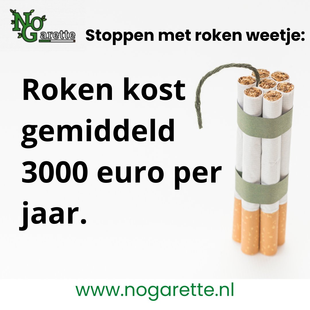 No_Garette's tweet photo. Roken blijft duurder worden. Je betaalt om jezelf gif toe te dienen.
Is dat het jou waard?
#stoppenmetroken #stopsmoking #quitsmoking #rookvrij #rookvrijegeneratie #stoproken #smokefree #healthylifestyle #smoking #quitsmokingtoday #weetje #funfact #fact #cost #kost #jaar https://t.co/8uI34ZIW7U