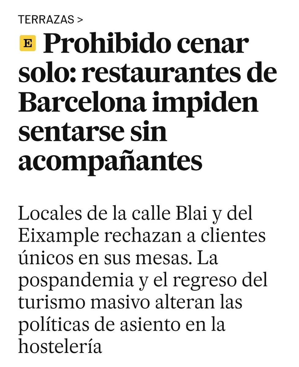 Esto está muy bien, oye. Cuando llegue esta moda repugnante a Madrid ya no iré a bares o restaurantes ni a cenar. Menuda desgracia el sector de la hostelería, de verdad.