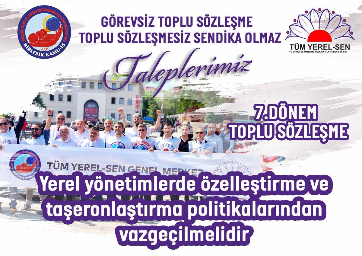 7. Dönem Toplu İş Sözleşmesi Taleplerimiz!

Grevsiz Toplu Sözleşme. Toplu Sözleşmesiz Sendika Olmaz!

#toplusözleşme #tümyerelsen #birleşikkamuiş
