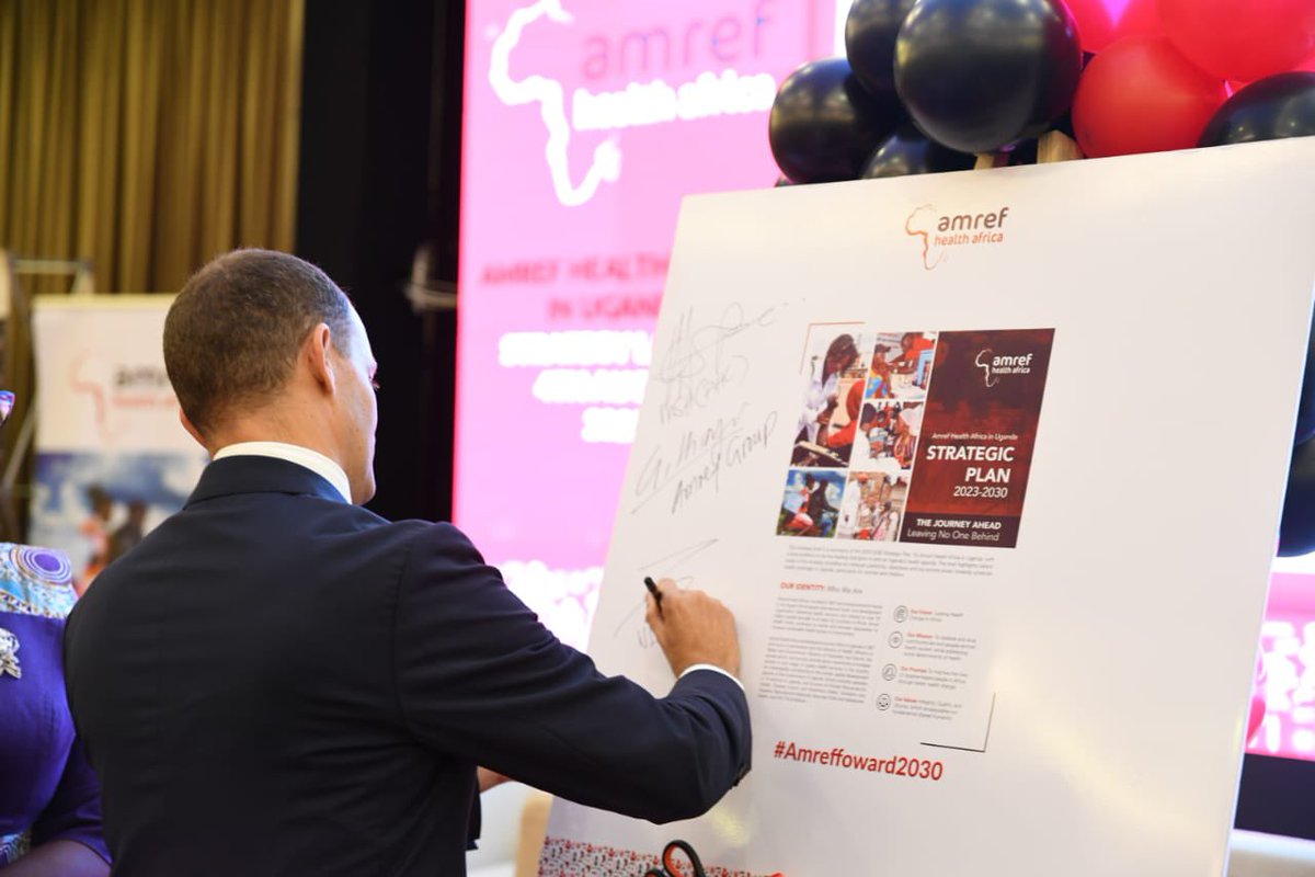 We have now officially launched the #Amrefforward2030 8-year strategy, to achieve Universal Healthcare by 2030. @MinofHealthUG @Amref_Worldwide @pkagurusi