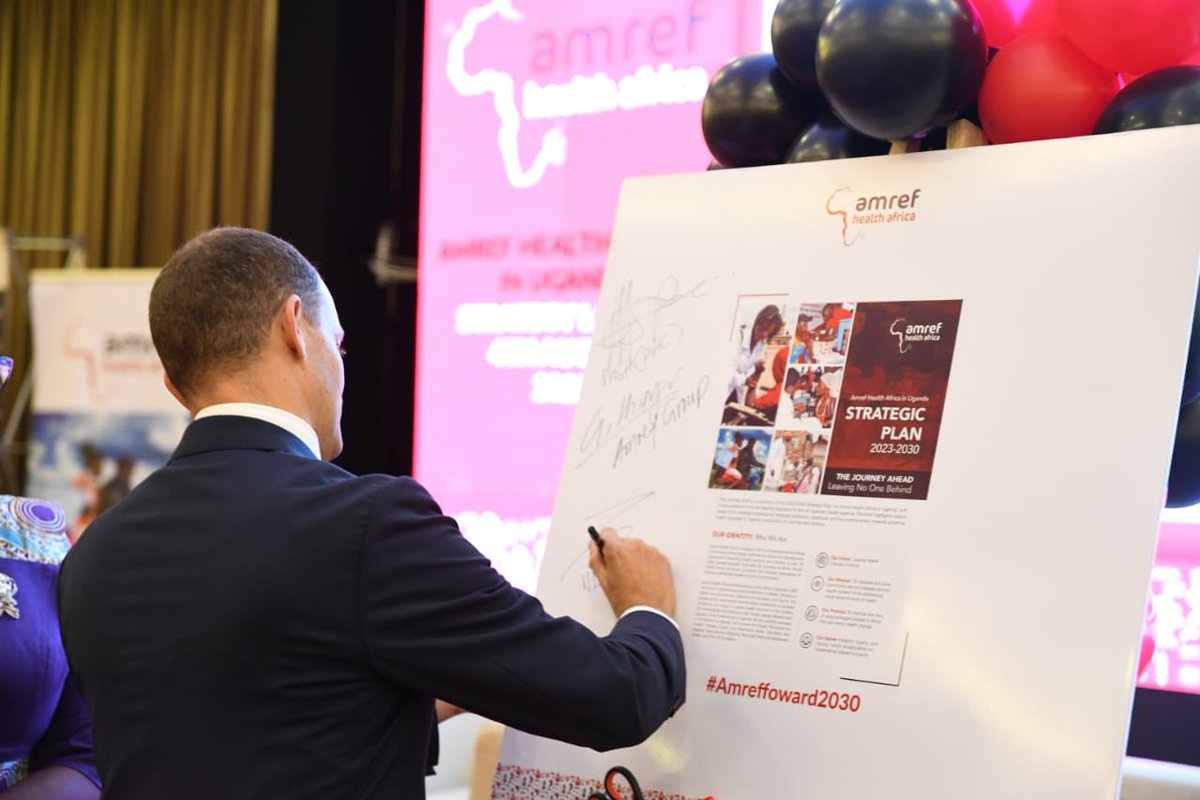Amref_Uganda's tweet photo. We have now officially launched the #Amrefforward2030 8-year strategy, to achieve Universal Healthcare by 2030.
@MinofHealthUG @Amref_Worldwide @pkagurusi https://t.co/mPeV74LqNN