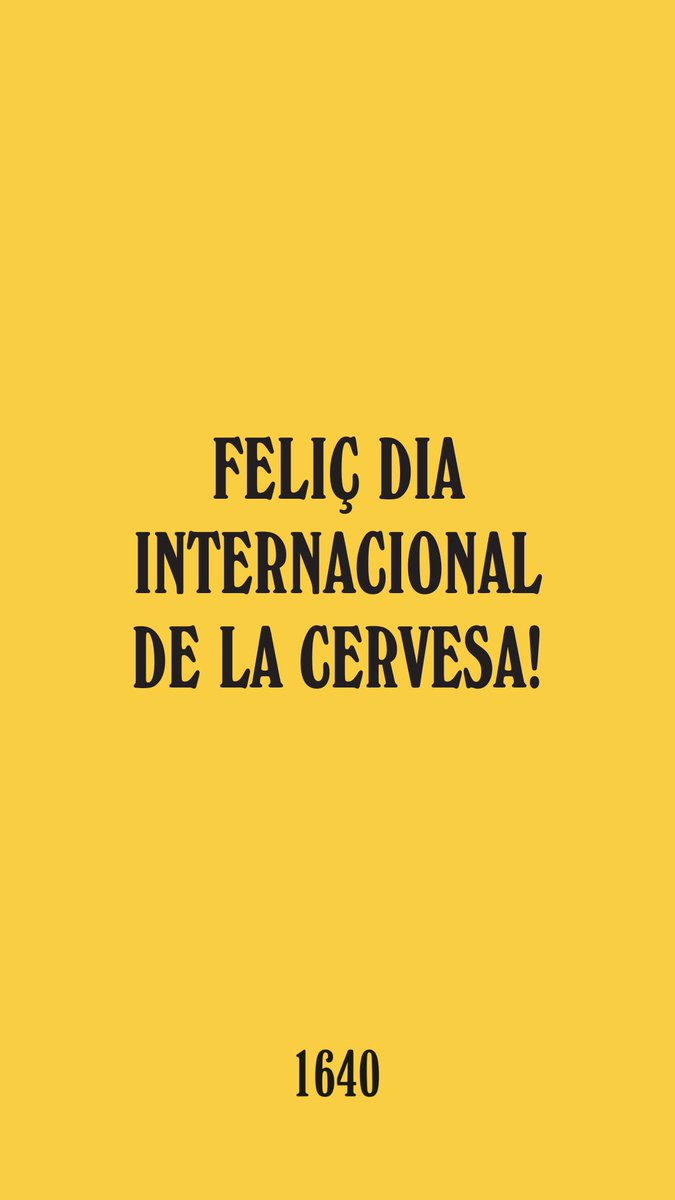 cervesa1640's tweet photo. A tu, bon cerveser: 

🍺 Avui brindarem pels amants de la bona cervesa, una beguda imprescindible que acompanya grans moments!  

Salut, alegria i #1640 fresqueta per tothom! https://t.co/wT6mKf4aW4